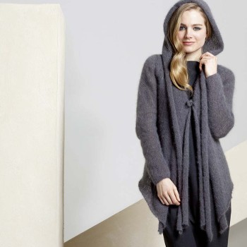 Кардиган с капюшоном 199-66 LANGYARNS MOHAIR LUXE LAMÉ