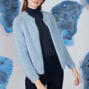 Кардиган FAM 269 Коллекция 269-34 LANGYARNS MOHAIR LUXE LAMÉ