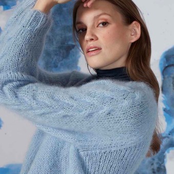 Кардиган FAM 269 Коллекция 269-34 LANGYARNS MOHAIR LUXE LAMÉ