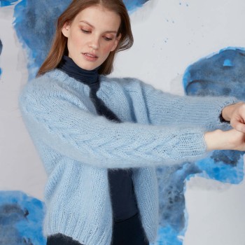 Кардиган FAM 269 Коллекция 269-34 LANGYARNS MOHAIR LUXE LAMÉ