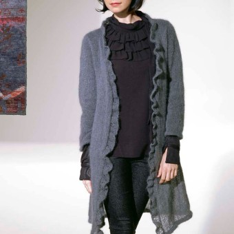 Легкое пальто FAM 183 Коллекция 183-06 LANGYARNS MOHAIR LUXE LAMé