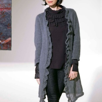 Легкое пальто FAM 183 Коллекция 183-06 LANGYARNS MOHAIR LUXE LAMé
