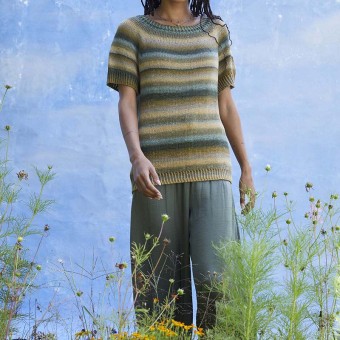 Свитер с короткими рукавами Top Down ROMINA Punto 71 SILK COLOR PTO-071_08 LANG YARNS Цвет шелка