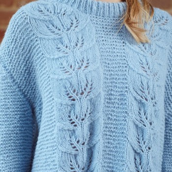 Свитер с узором косичка из пряжи Rowan Alpaca Classic