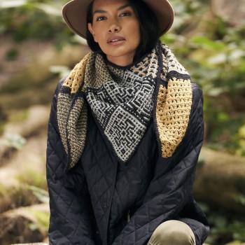 Лёгкая Rowan Felted Tweed DK в тёплом оливковом, идеальна для жаккардовых узоров с твидовым эффектом