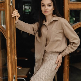 Юбка с теневым узором из пряжи aura yarns