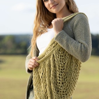 Модель 21005a сумка-сетка однотонная связанная крючком из Austermann Cotton Touch Recycled