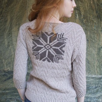 Модель 193 Женский свитер связаный из пряжи Austermann Merino 105 Цвета 337, 338