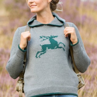 Модель 3 Женский джемпер связаный из пряжи Austermann Merino 105 Цвета 329 и 356