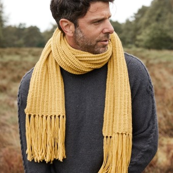 Rebecca 95 Модель 6 Шарф из шерсти мериноса связаный из пряжи Austermann Merino 120 Цвет 165