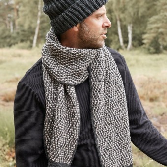 Rebecca 95 мужской шарф модель 8 из пряжи Austermann Merino 160 Цвета 234 и 237