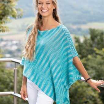 Пончо Модель 22018 из Austermann Merino Cotton Color