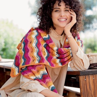 Модель 20115 Вязаный шарф Austermann Merino Cotton