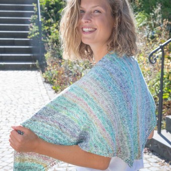 Модель 23025a связаный вручную платок из пряжи Austermann Playa Organic Cotton