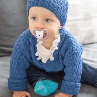 Модель 21086 детская шапочка связанная из пряжи Austermann Step 4 Merino 4-fach Uni & Melangen