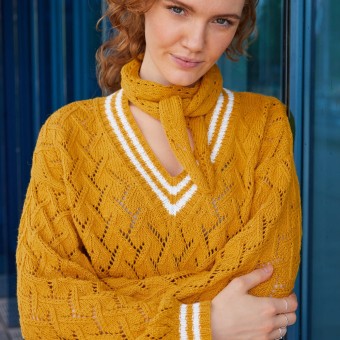 Rebecca № 96 Модель 20 Мини-платок связан вручную Austermann Tavia цвет 05