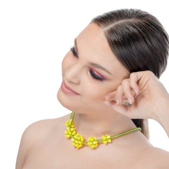цветочный мотив Cactus Flower из чешских бусин