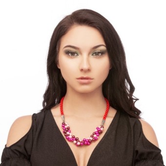 эффектное колье ожерелье с перламутровыми бусинами Preciosa Mottled Cluster