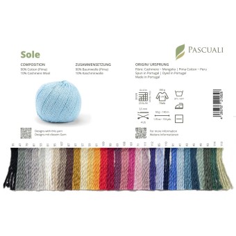 карта оттенков пряжи Pascuali Sole
