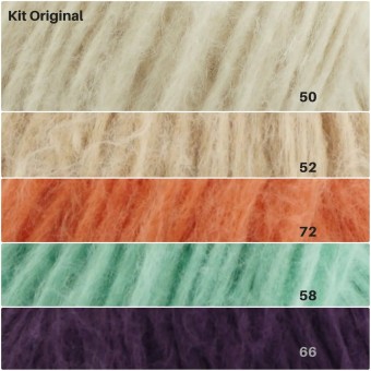 Вам понадобится Pascuali Suave 100% хлопок цвета 52 Beige, 50 Cream, 66 Plum, 72 Orange, 58 Mint
