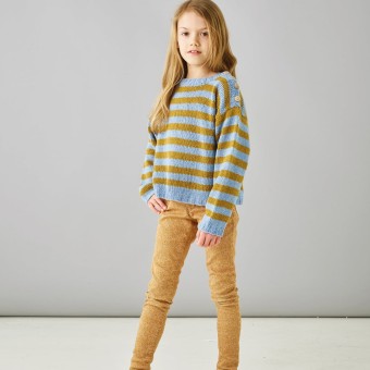 Блузка в полоску 4-12 лет Пряжа Luna от Permin