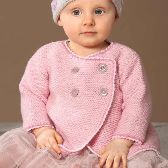 Модель 14227 Детский кардиган связанный вручную из пряжи Schoeller + Stahl Baby Merino Fb. 3908, 3901, 3941