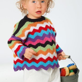 Модель 12229 Детский свитер связанный вручную из пряжи Schoeller + Stahl Baby Merino Fb. 3942, 3943, 3918, 3901, 3928, 3939, 3924, 3912