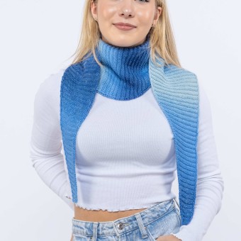вязаный хлопковый платок на шею из пряжи Schoeller + Stahl Tropic Cotton модель 24043