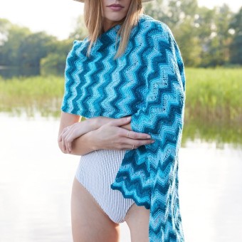 Rebecca 97 Modell 4 палантин связан своими руками из хлопковой пряжи Schoeller + Stahl Tropic Cotton