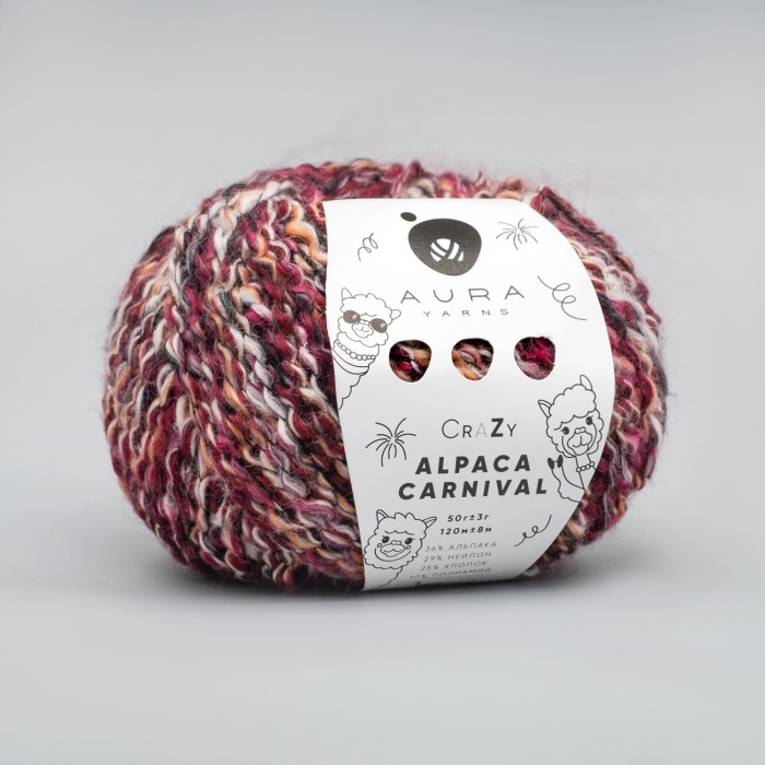 Купить пряжу Aura Yarns Crazy Alpaca Carnival оттенок 12.005 Beet Salad в Калининграде