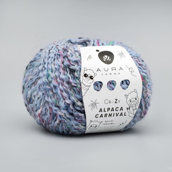 Купить пряжу Aura Yarns Crazy Alpaca Carnival оттенок 12.003 Blue Lake в Калининграде