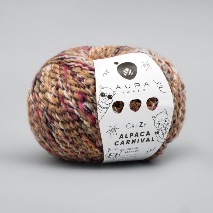 Купить пряжу Aura Yarns Crazy Alpaca Carnival оттенок 12.001 Cherry Nuts в Калининграде