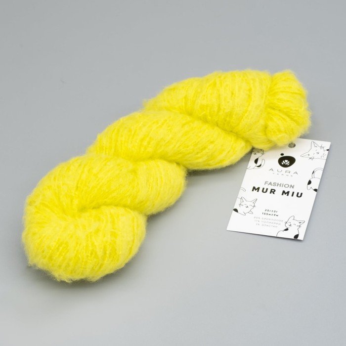 Купить пряжу Aura Yarns Fashion Mur Miu оттенок 08.004 Neon Lemon в Калининграде
