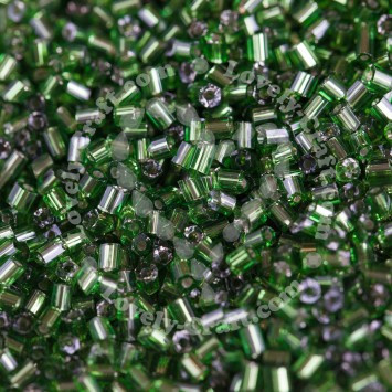Рубка 11/0 2 мм посеребренная (зеленая пихта)