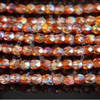 Бусины Fire Polished 4 мм цвет Crystal Orange Rainbow #00030/98535