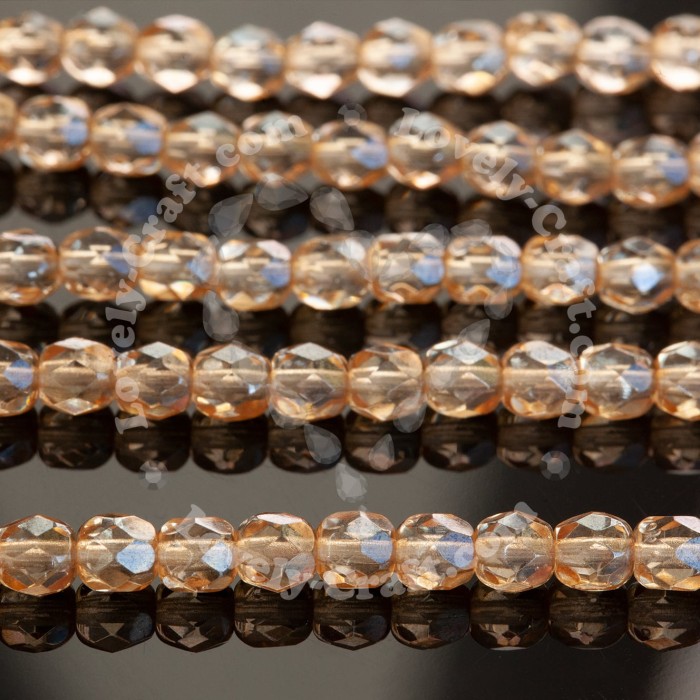 Граненые стеклянные бусины Fire Polished 4 мм Crystal Champagne (#14413)