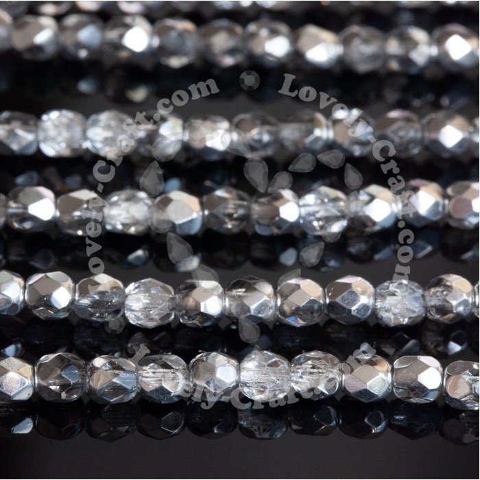 Купить бусины Fire Polished 4 мм цвет Crystal Labrador (#27001) в интернет-магазине «Любимое Творчество»