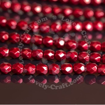 Бусины Fire Polished 4 мм цвет Burgundy #17965