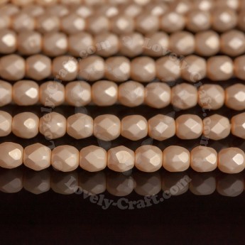 Бусины Fire Polished 4 мм цвет Cream Matte #70440M