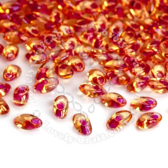 Бисер MIYUKI Long Magatama LIGHT CRANBERRY-LINED TOPAZ LUSTER #363, 10 гр