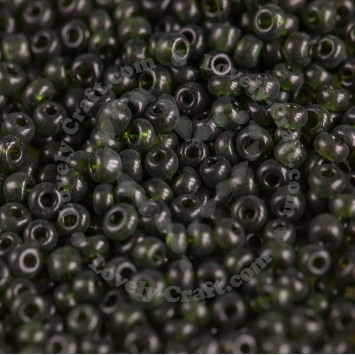 Бисер 8/0 - 3 мм прозрачный (зеленый моховый)