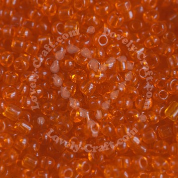 Бисер 8/0 - 3 мм прозрачный (оранжевый неоновый)