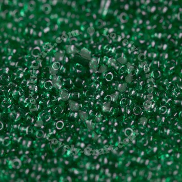 Бисер 12/0 - 2мм прозрачный (зеленая пихта)