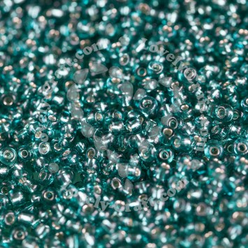 Бисер 12/0 - 2мм посеребренный (сине-зеленый)