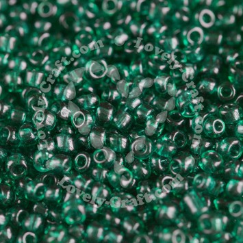 Бисер 8/0 - 3 мм прозрачный (зеленая пихта)