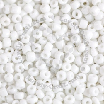 Бисер 8/0 - 3 мм непрозрачный (белый) 
