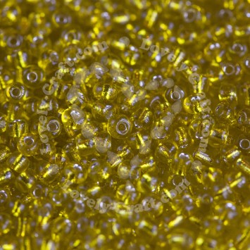 Бисер 8/0 - 3 мм посеребренный (шафрановый)