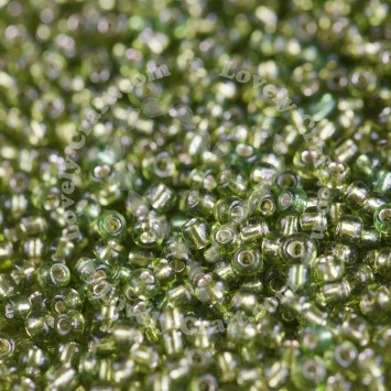 Бисер 12/0 - 2мм посеребренный (зеленый папоротник)