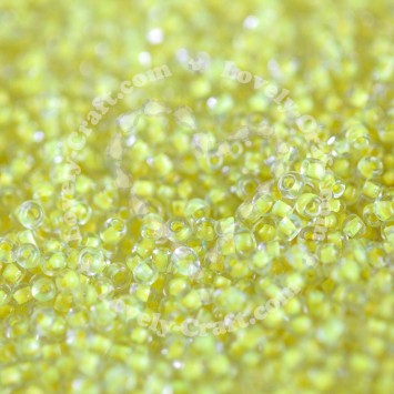 Бисер 12/0 - 2мм посеребренный (желто-зеленый)