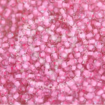Бисер 12/0 - 2мм посеребренный (розовый)